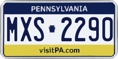 PA license plate MXS2290