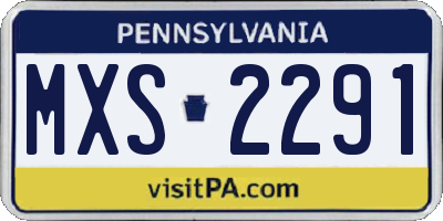 PA license plate MXS2291