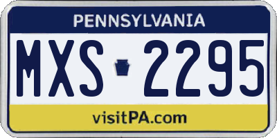 PA license plate MXS2295