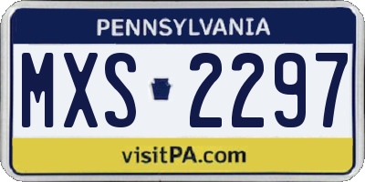 PA license plate MXS2297