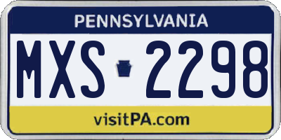 PA license plate MXS2298