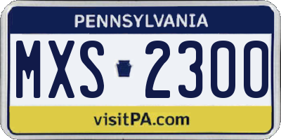 PA license plate MXS2300