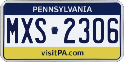 PA license plate MXS2306