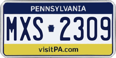 PA license plate MXS2309