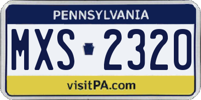 PA license plate MXS2320