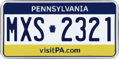 PA license plate MXS2321