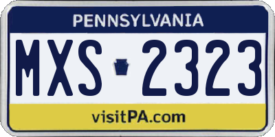 PA license plate MXS2323