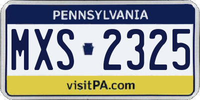 PA license plate MXS2325
