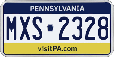 PA license plate MXS2328