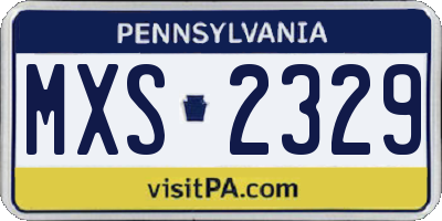 PA license plate MXS2329