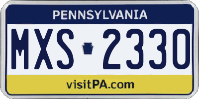 PA license plate MXS2330