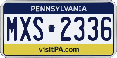 PA license plate MXS2336