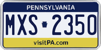 PA license plate MXS2350