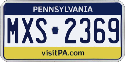 PA license plate MXS2369
