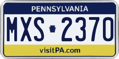 PA license plate MXS2370