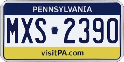 PA license plate MXS2390