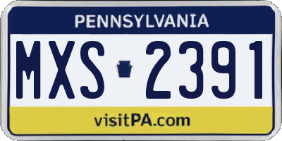 PA license plate MXS2391