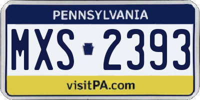 PA license plate MXS2393