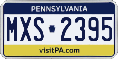 PA license plate MXS2395