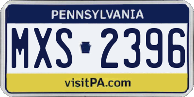 PA license plate MXS2396