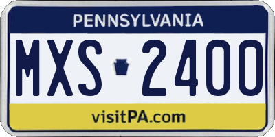 PA license plate MXS2400