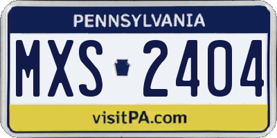 PA license plate MXS2404