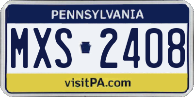 PA license plate MXS2408