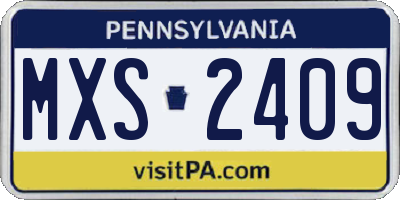 PA license plate MXS2409