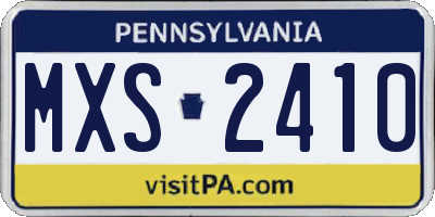 PA license plate MXS2410