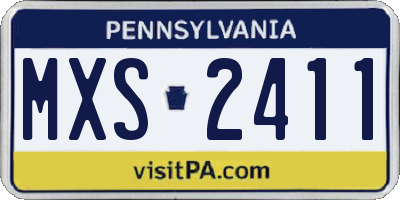 PA license plate MXS2411