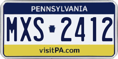 PA license plate MXS2412