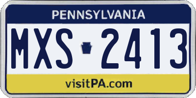 PA license plate MXS2413