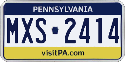 PA license plate MXS2414