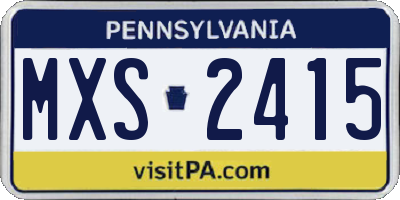 PA license plate MXS2415