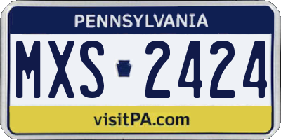 PA license plate MXS2424