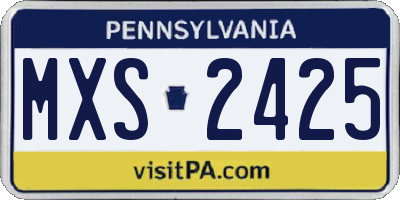 PA license plate MXS2425