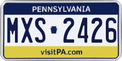 PA license plate MXS2426