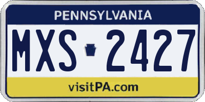 PA license plate MXS2427