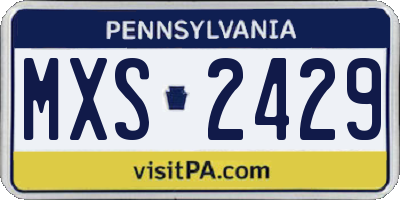 PA license plate MXS2429