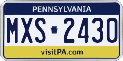PA license plate MXS2430
