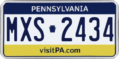 PA license plate MXS2434