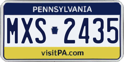 PA license plate MXS2435