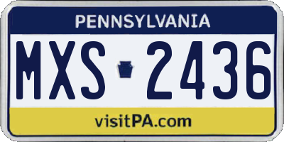 PA license plate MXS2436