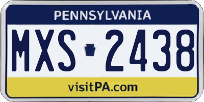 PA license plate MXS2438