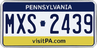 PA license plate MXS2439
