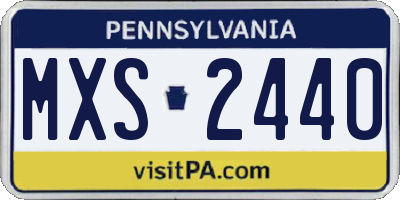 PA license plate MXS2440