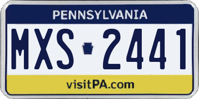 PA license plate MXS2441