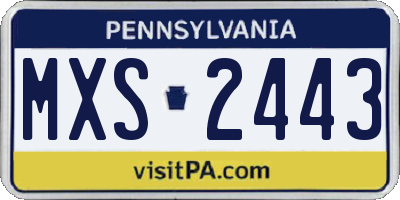 PA license plate MXS2443