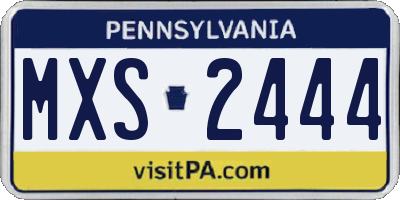 PA license plate MXS2444