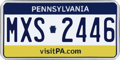 PA license plate MXS2446